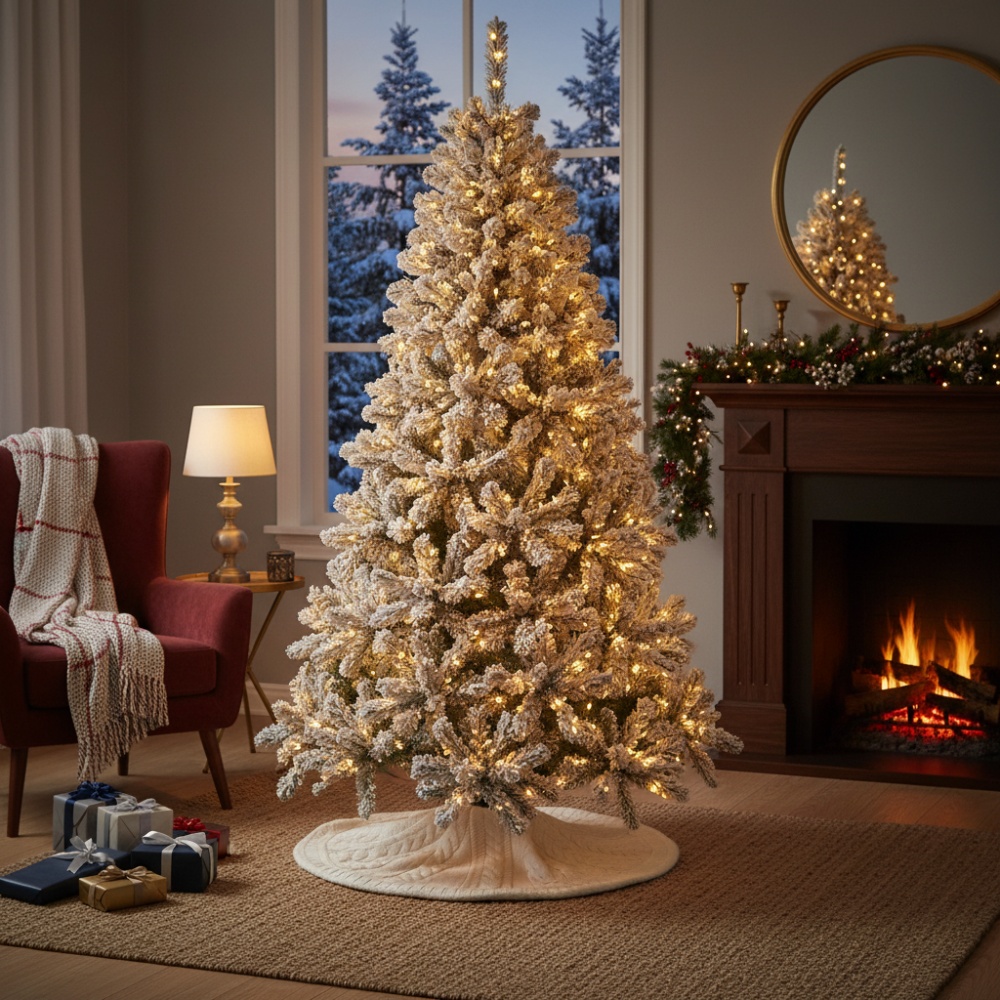 Albero di Natale innevato con 600 led, circa 720 rami h. 200 cm, Himalaya Santa's House