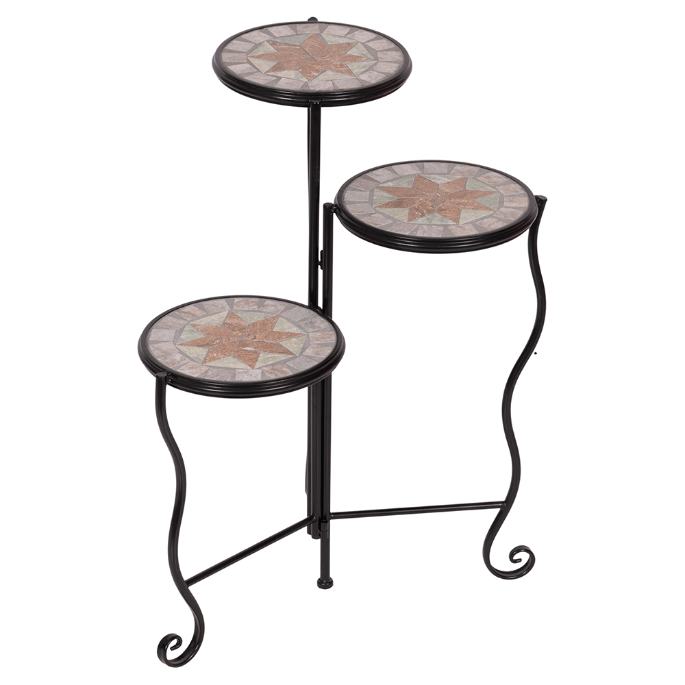 Porta piante 3 livelli da esterno richiudibile in ferro e ceramica, Cipro Esté