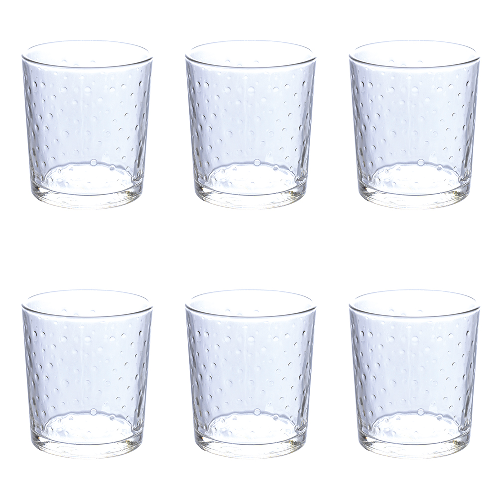 Set 6 bicchieri 270 ml in vetro, Light Bubble