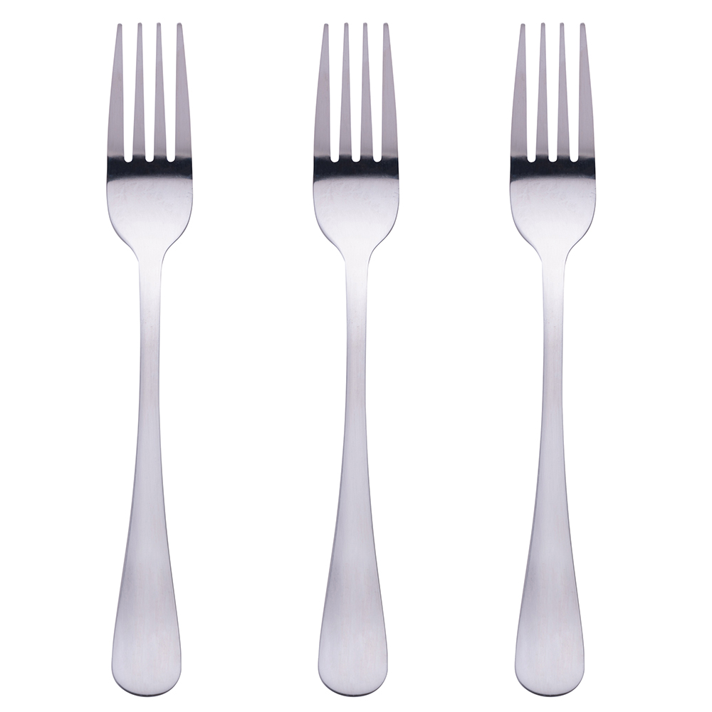 Set 3 forchette 5Th Avenue in acciaio, silver lucido, Sibilla