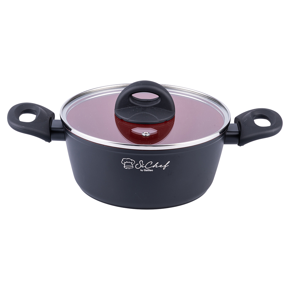 Casseruola con coperchio 24 cm, rivestimento in ceramica, induzione, Canyon SìChef