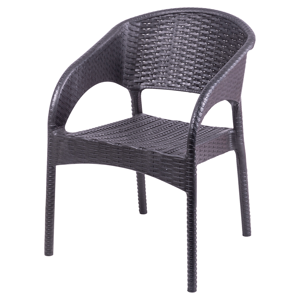 Sedia da esterno con braccioli effetto rattan, antracite,  Zanzibar Esté