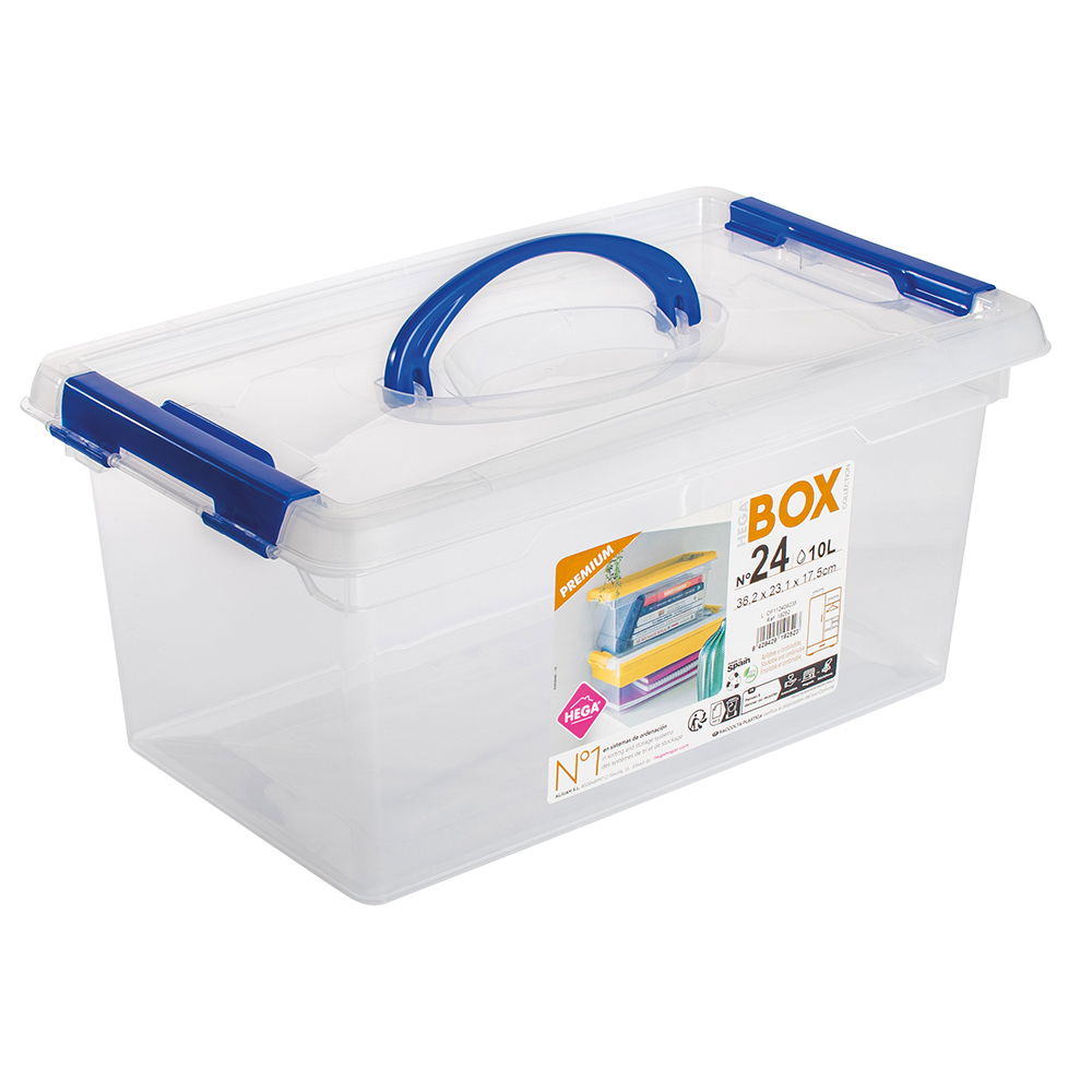 Contenitore/box  portaoggetti trasparente 10 L 38,2x23,1x17,5 cm
