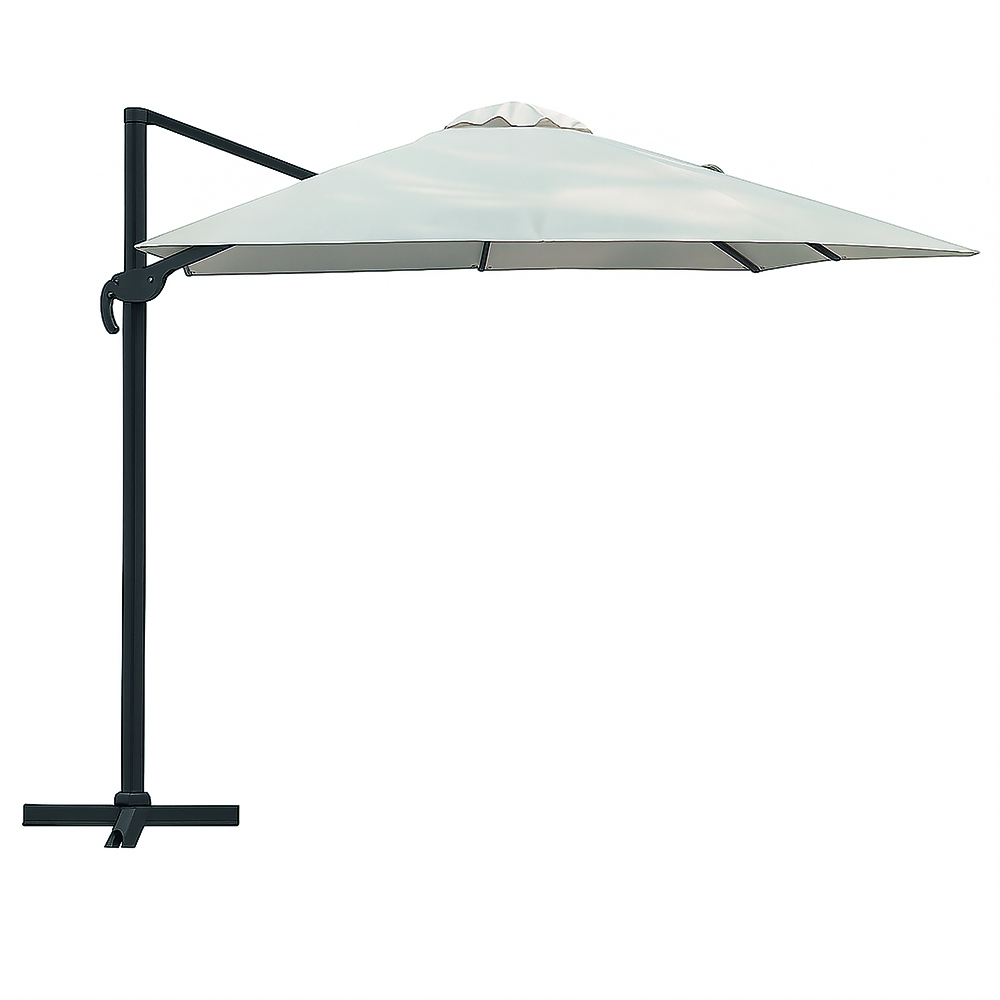 <p>Ombrellone lampara tortora 3x4 m struttura tortora, Deluxe Esté</p>