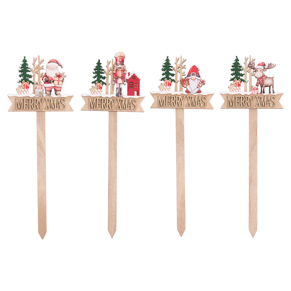 Cartello natalizio per, vaso, con scritta 17x48 cm, Santa's House