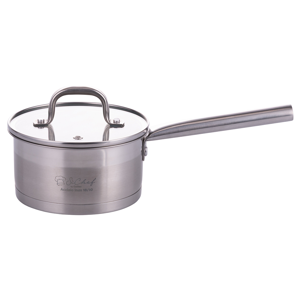 Casseruola con coperchio 16 cm, in acciaio inox 18/10, induzione, SìChef