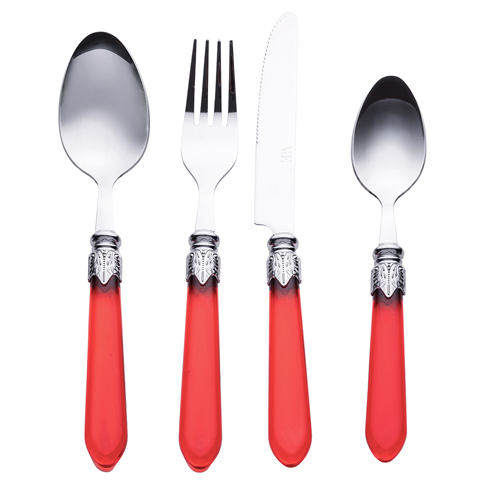 Set 24 posate, impugnatura rossa, Imperial Red