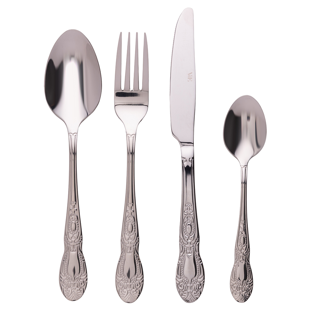 Set 24 posate in acciaio inox, silver lucido, Wonderland