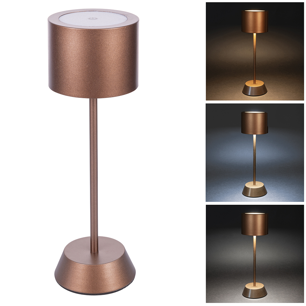 Lampada da tavolo touch ricaricabile, ruggine, Aladina