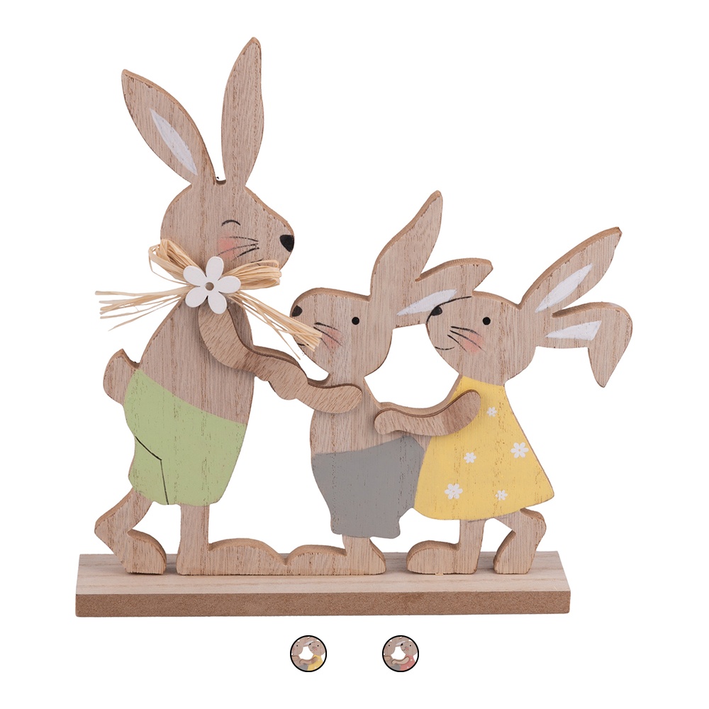<p>Coniglietti pasquali decorativi in legno, 19x4x20,5 cm, Easter Sibilla</p>