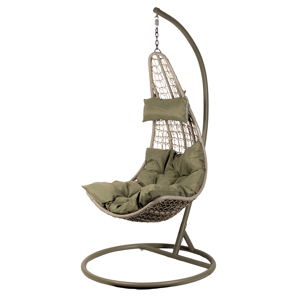 Sedia a dondolo/Ovetto con cuscino, verde, Esté