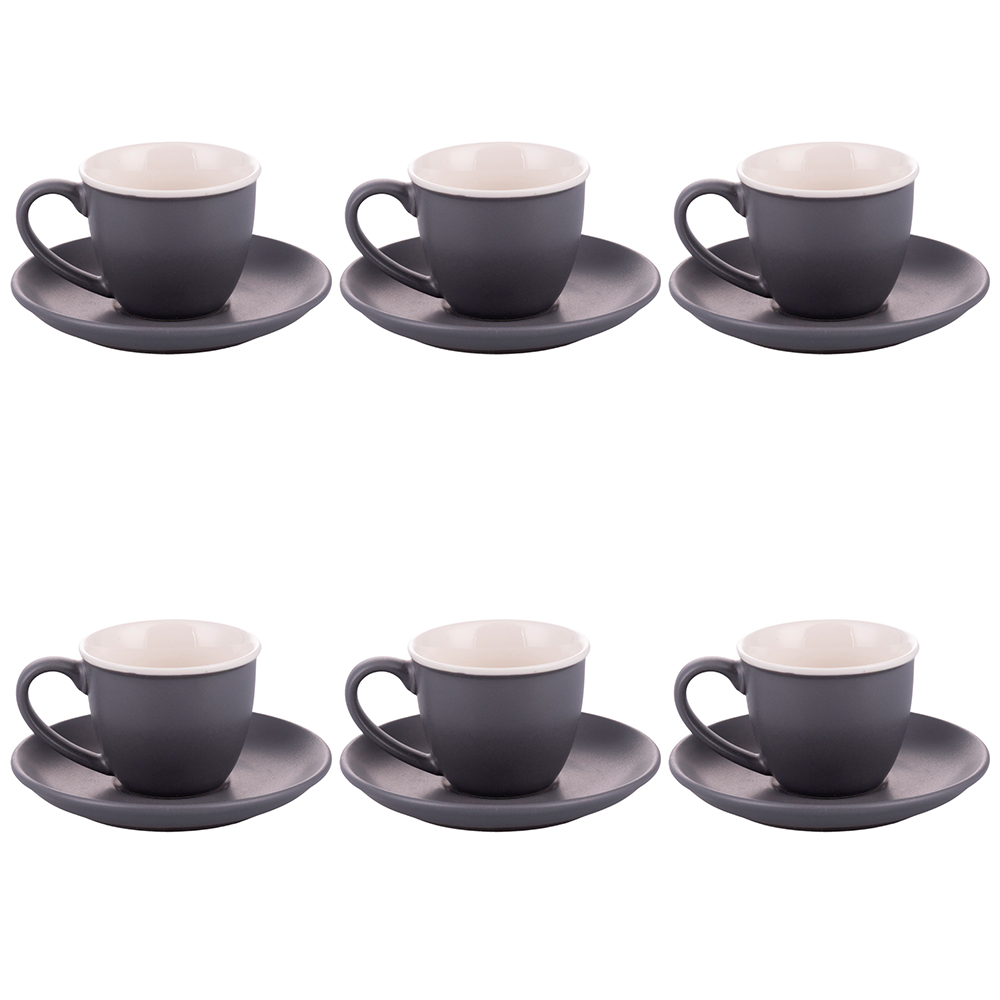 Set 6 tazzine caffè 100 ml con piattino, Classic monday, Forma