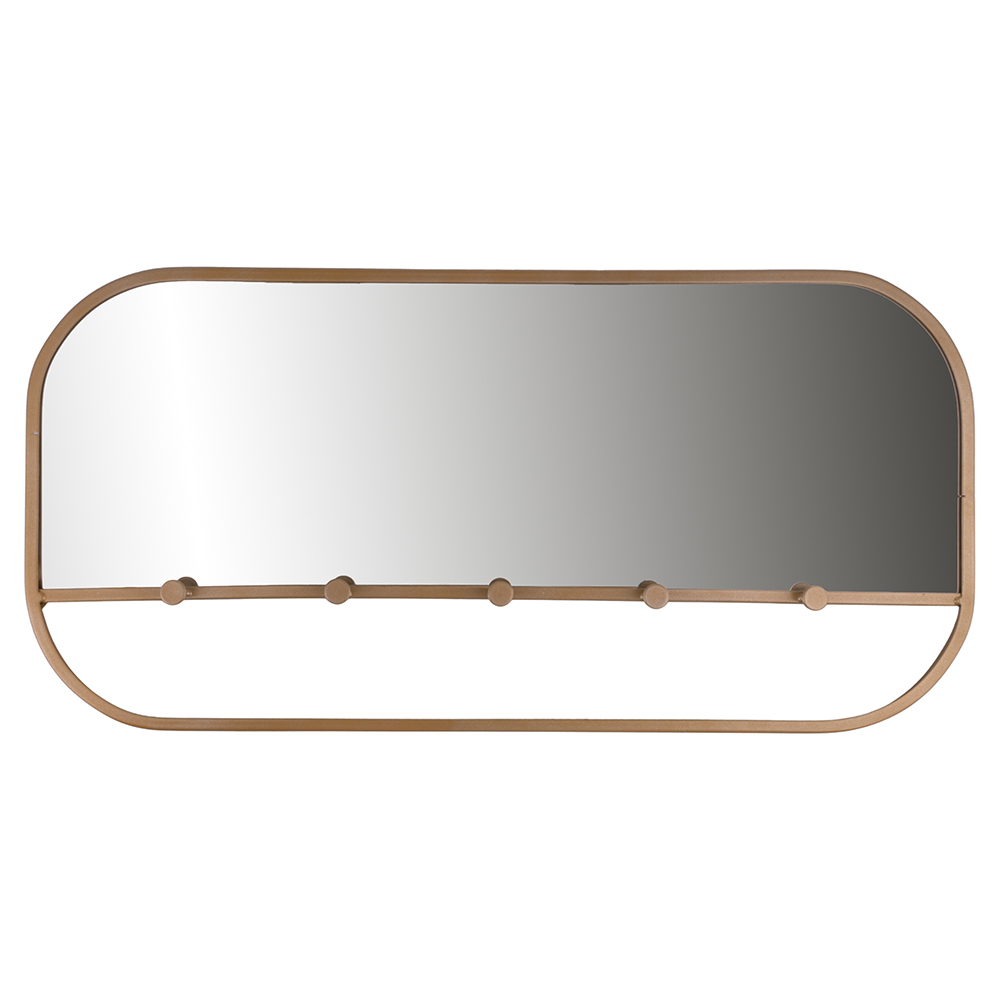 Specchio da muro con ganci per appendino 60x4x30 cm, Sibilla