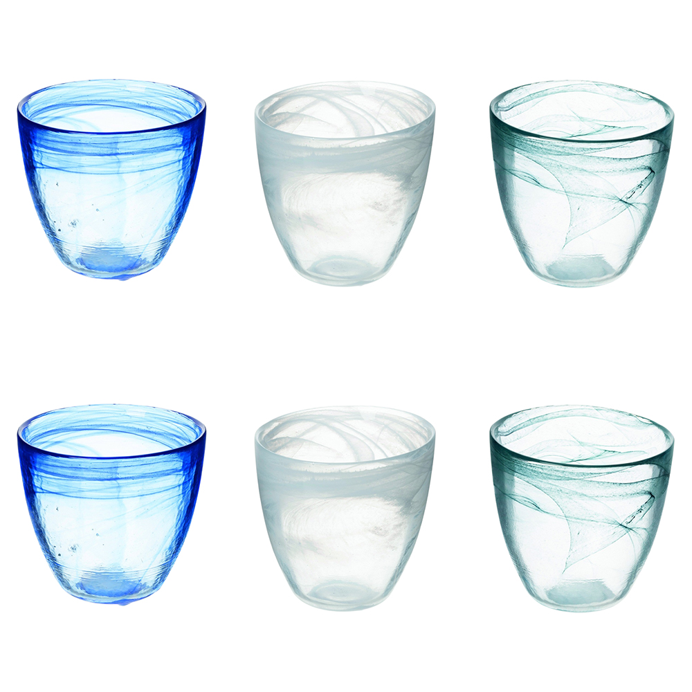Set 6 bicchieri acqua bombati 280 ml, Alabastro Ocean