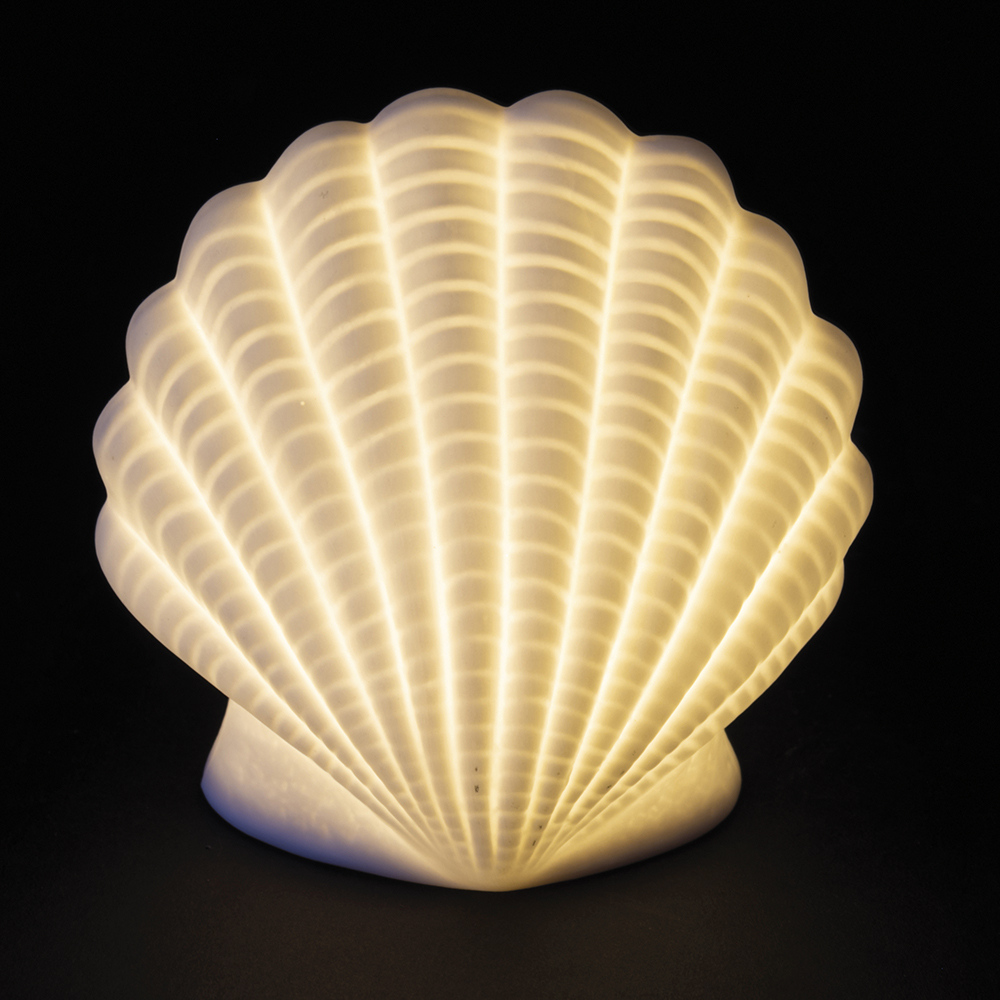 Conchiglia led decorativa in ceramica, Ocean