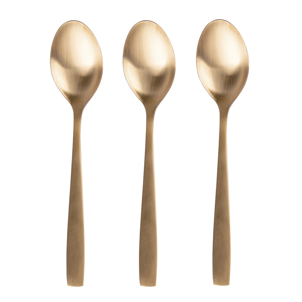 Set 3 cucchiai oro satinato, Manhattan Sibilla