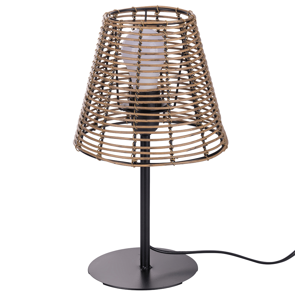 Lampada da tavolo effetto rattan, marrone, Sibilla