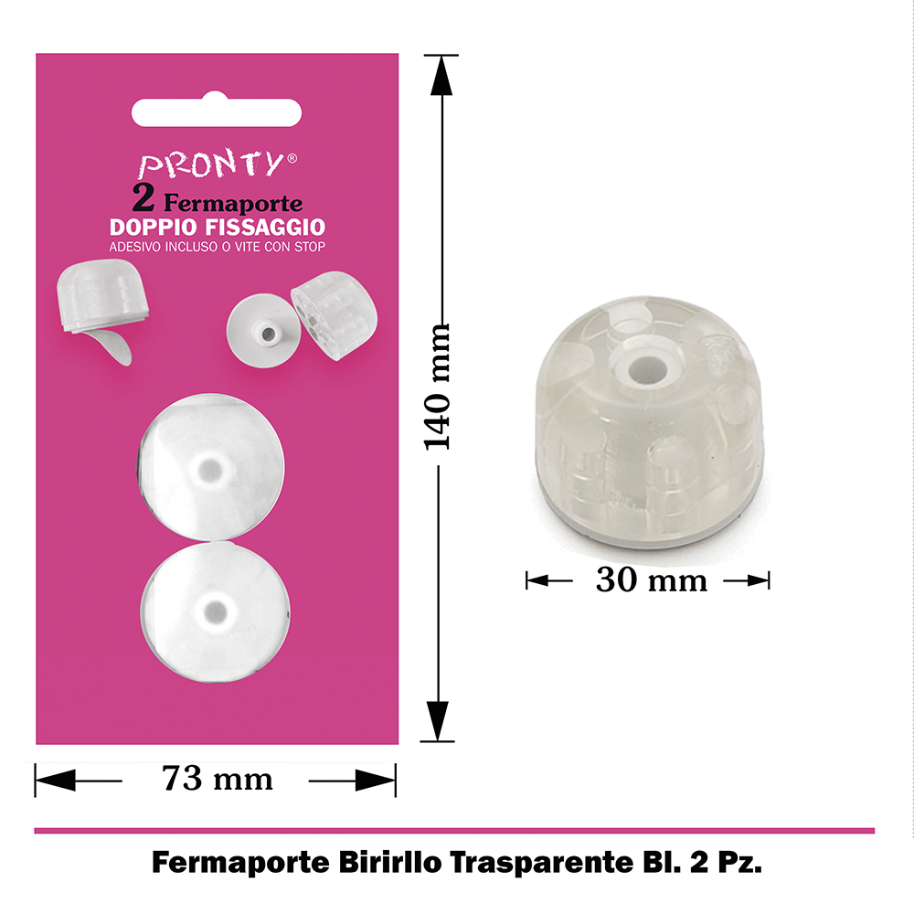 Fermaporte trasparente set 2 pezzi