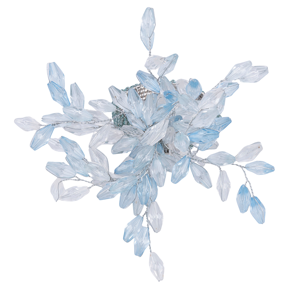 Anello porta tovagliolo, design fiore, colore turchese e silver