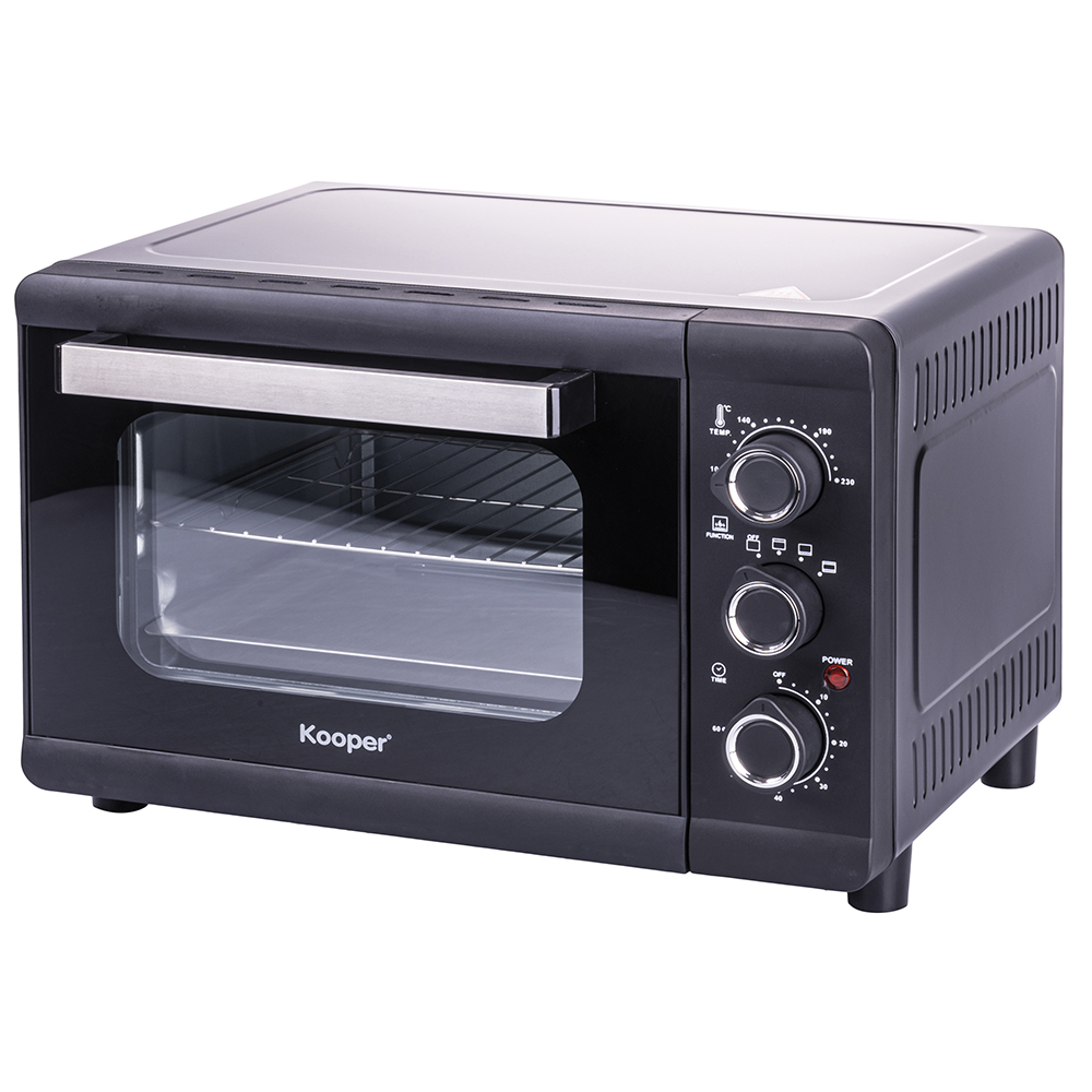 Forno elettrico 32L, vetro temperato, 1380W, nero Kooper