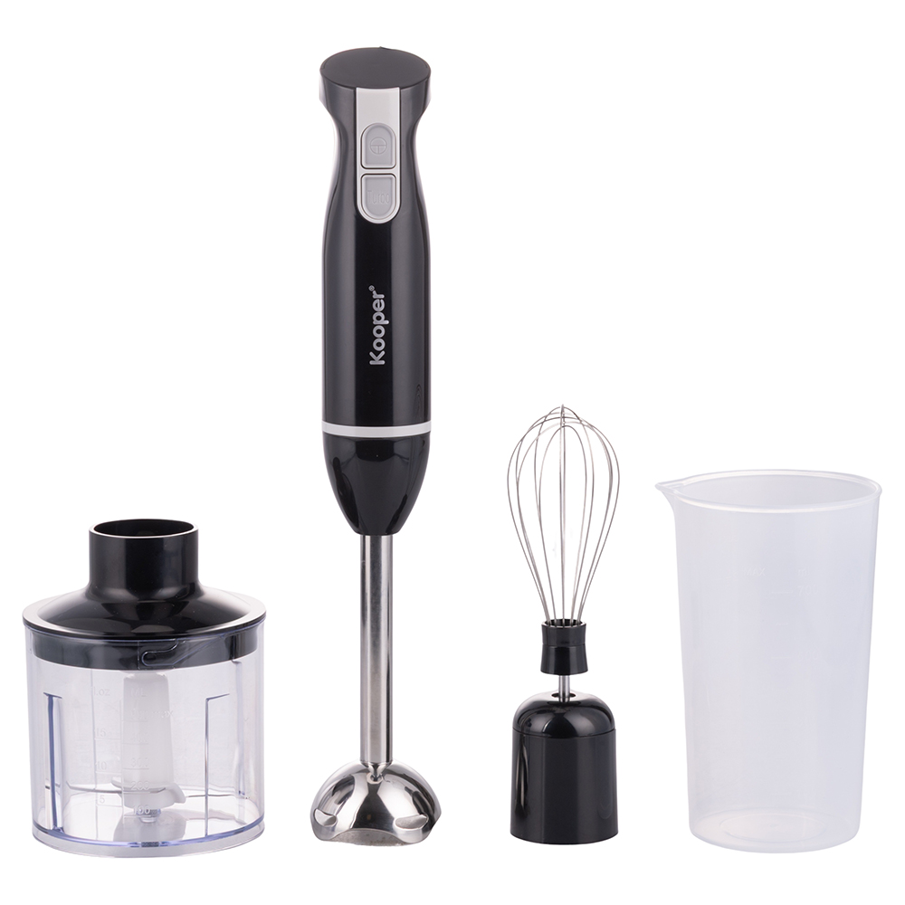 Minirobot 3 in 1 in acciaio inox 600W, nero, Kooper