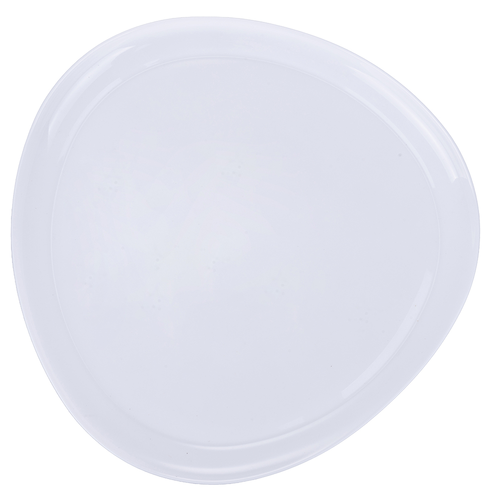 Piatto bistecca in vetro opalino, bianco, Sibilla