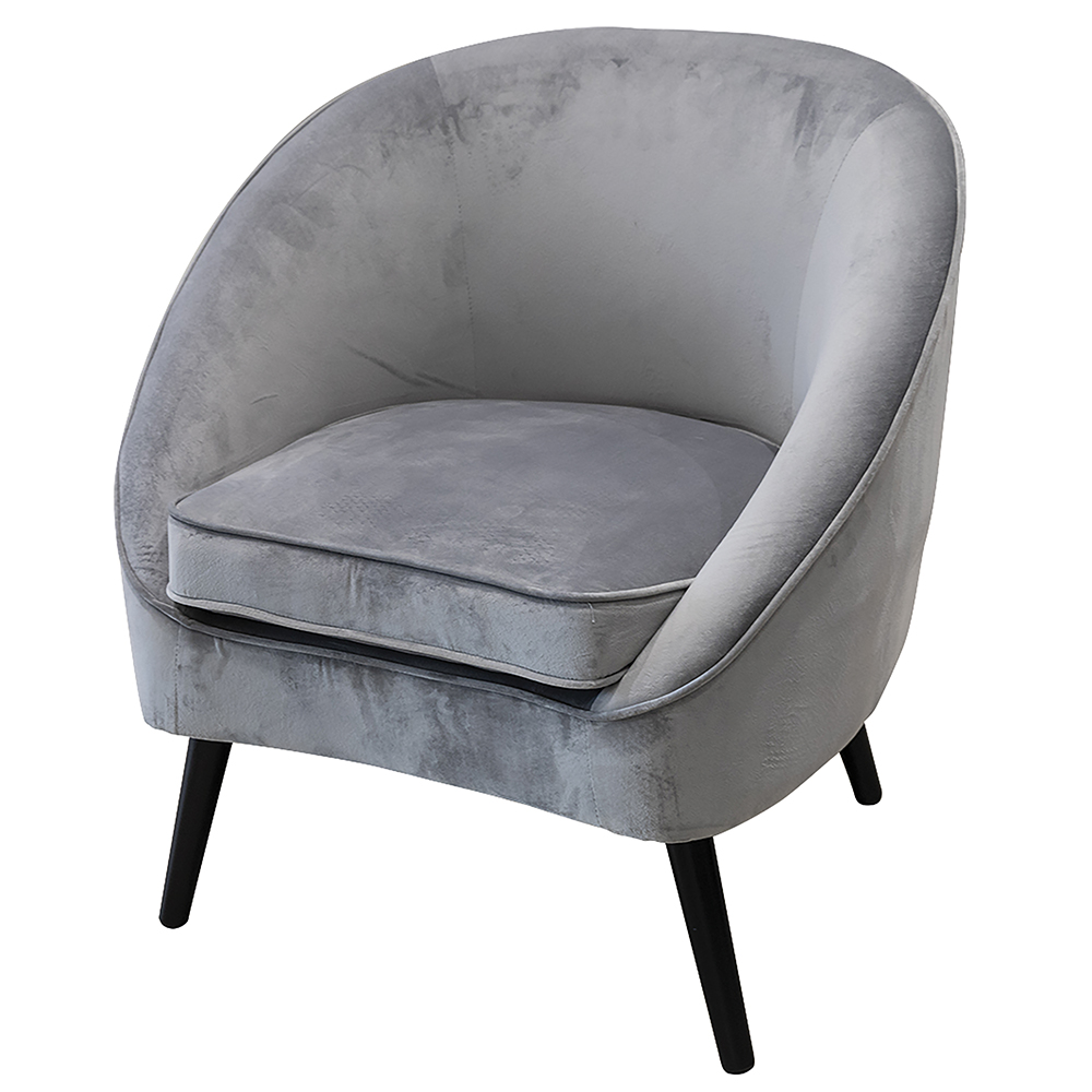 Poltrona salotto design moderno, grigio chiaro, Sibilla
