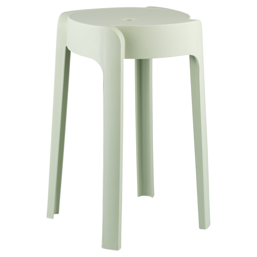 Sgabello verde impilabile in plastica PP, Twist Sibilla