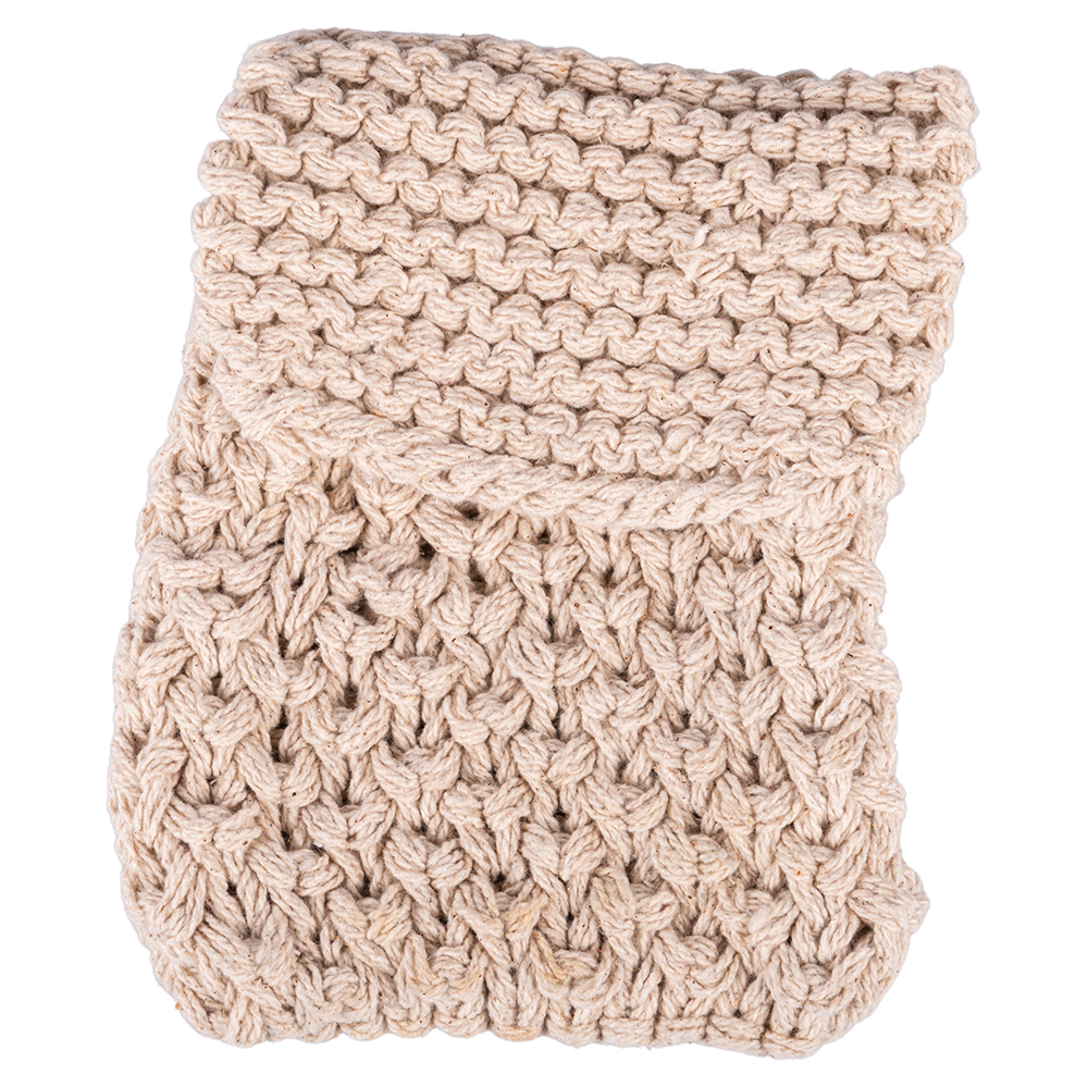 Portaposate intrecciato in cotone 13x25cm, sabbia, Macramè