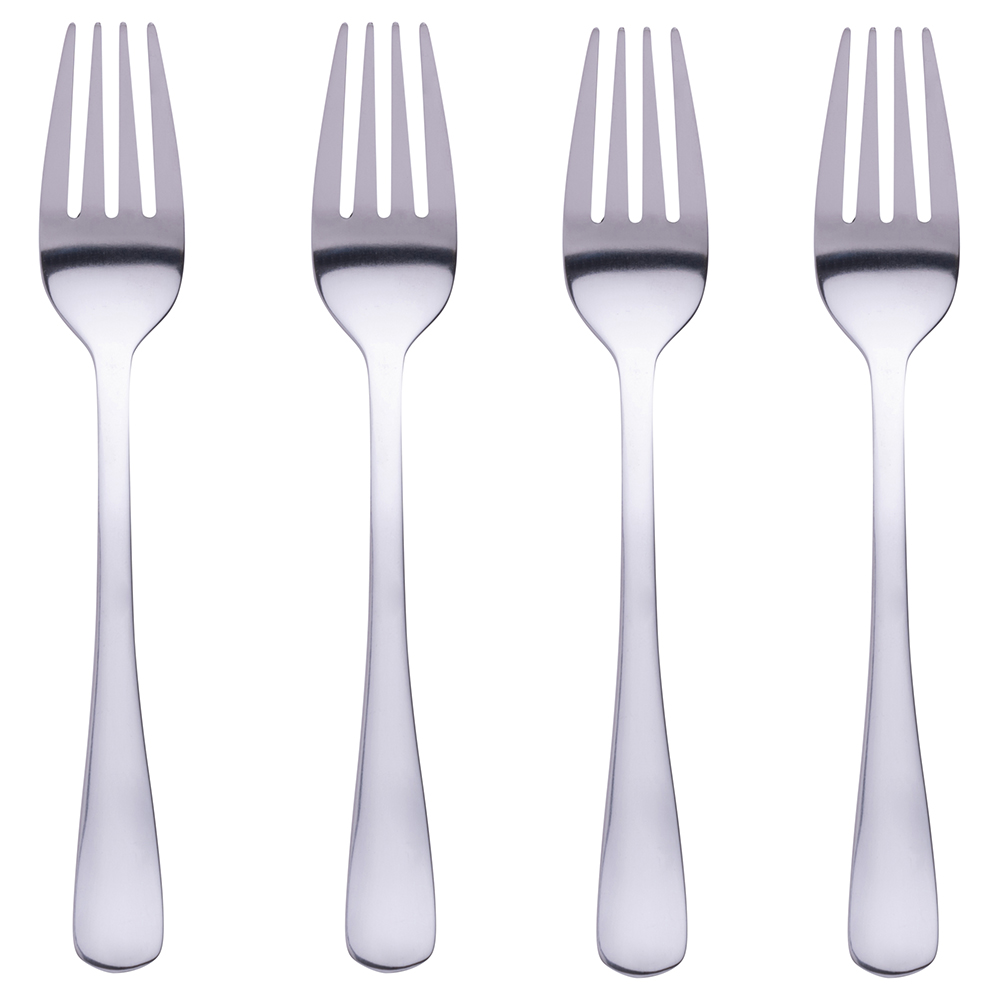 Set 4 forchettine dessert in acciaio, silver lucido, 5Th Avenue Sibilla