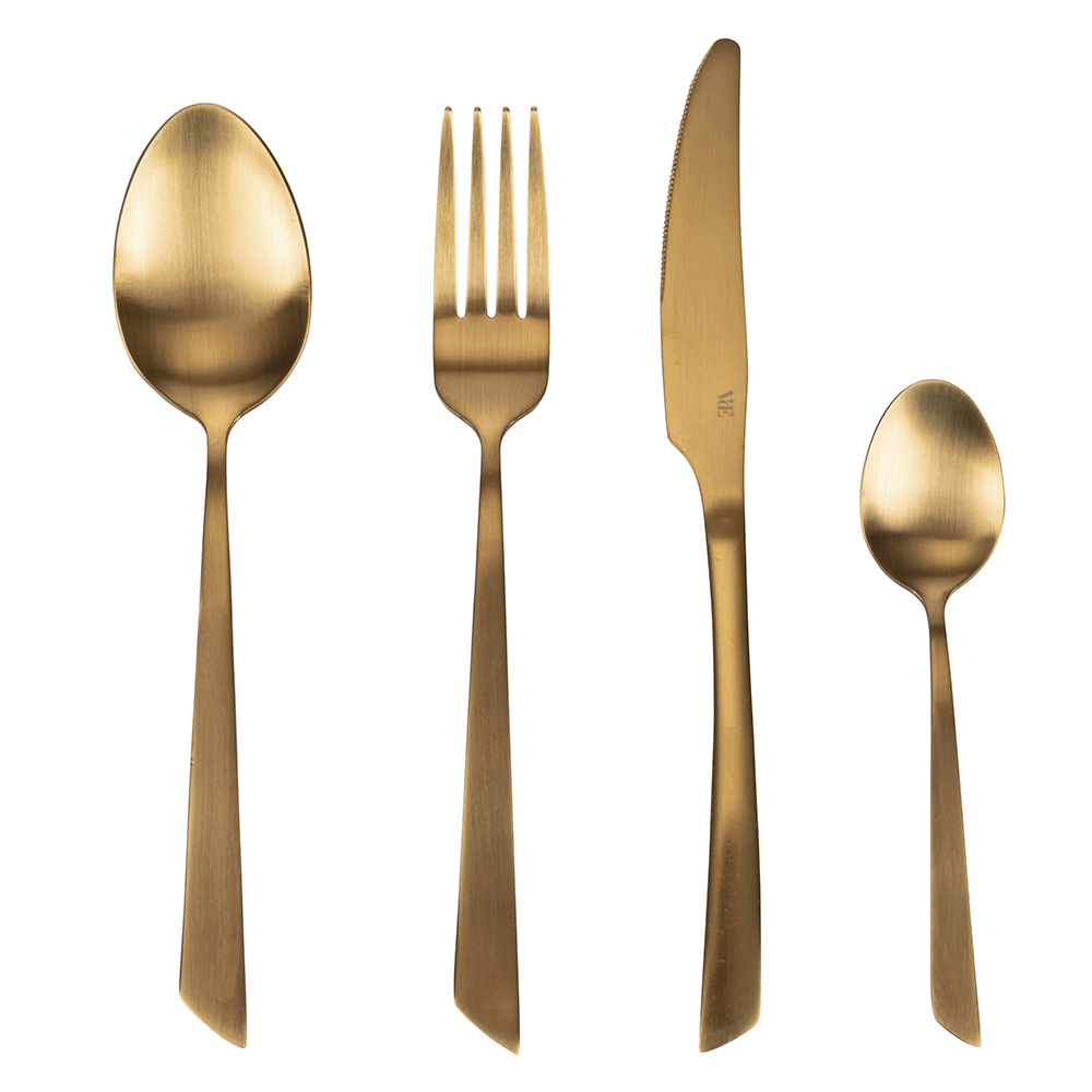 Set 24 posate oro satinato, Cut