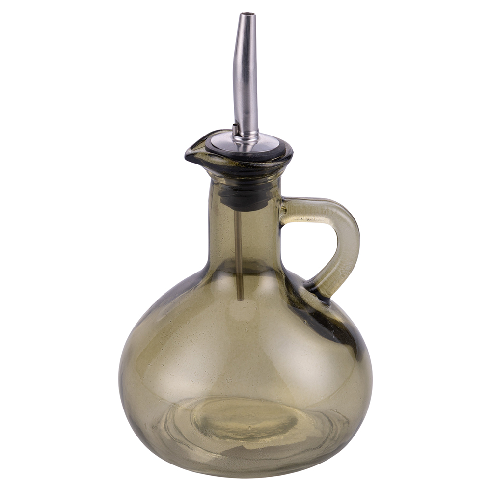 Oliera cilindrica 350 ml in vetro e dosatore in acciaio inox, SìChef