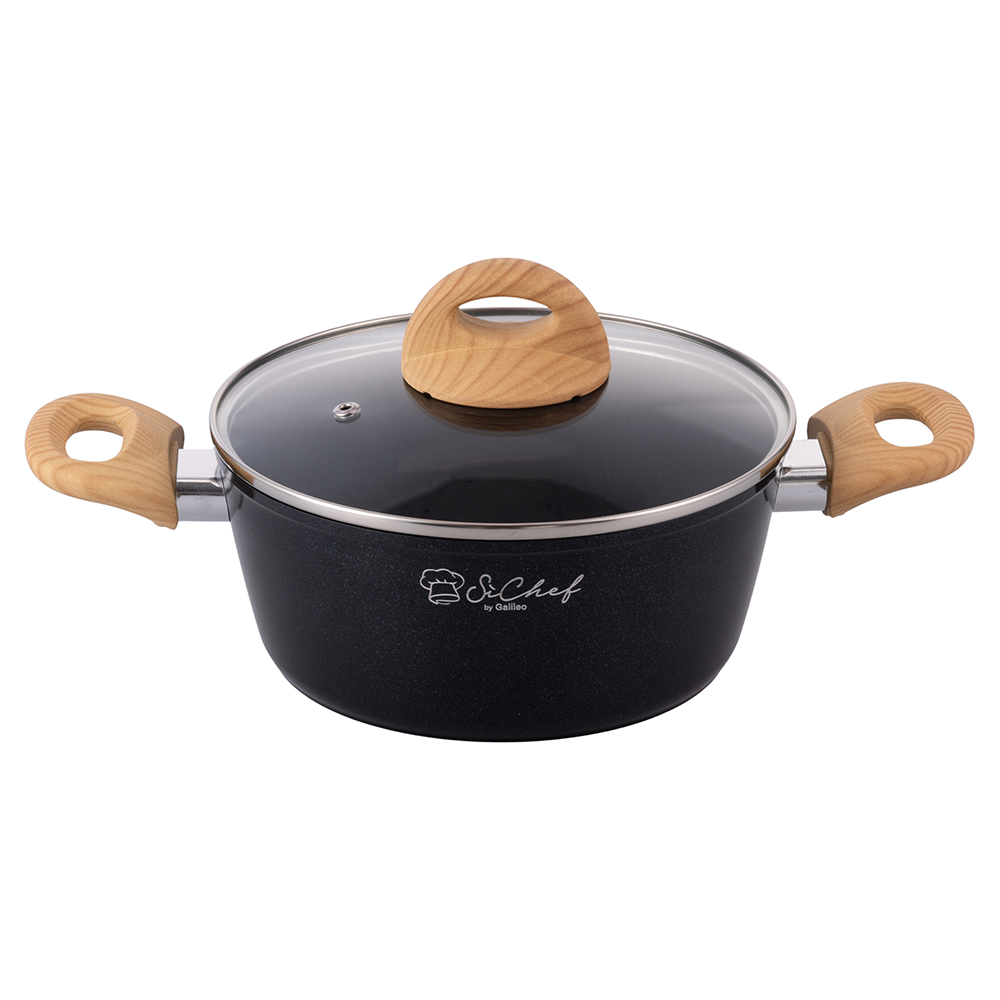 <p>Casseruola 20 cm con coperchio, rivestimento in ceramica, induzione, Osaka SìChef</p>