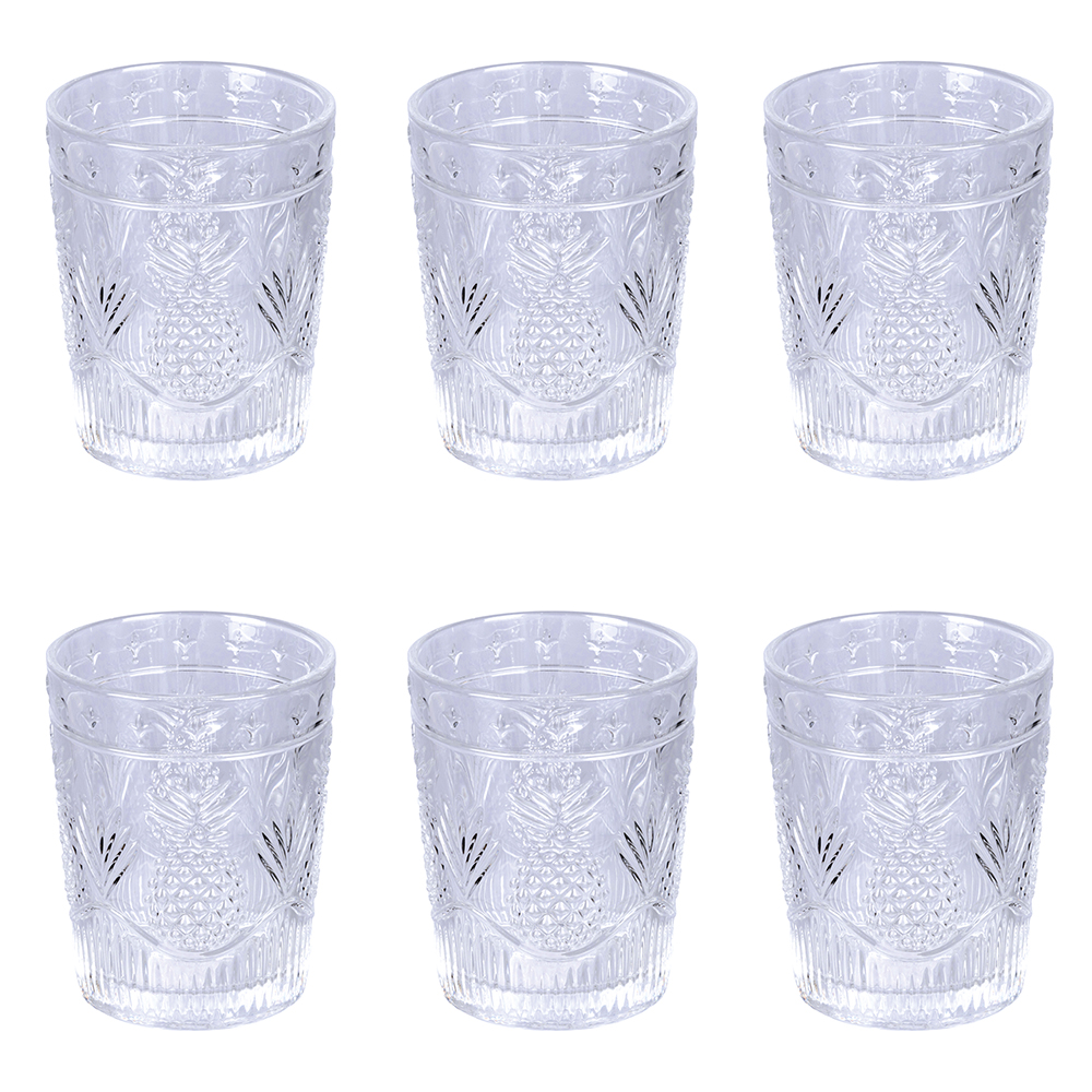 Set 6 bicchieri acqua 250 ml in vetro, Piña Colada