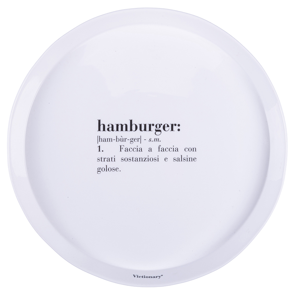 Piatto piano 27 cm in vetro opalino, Victionary Hamburger