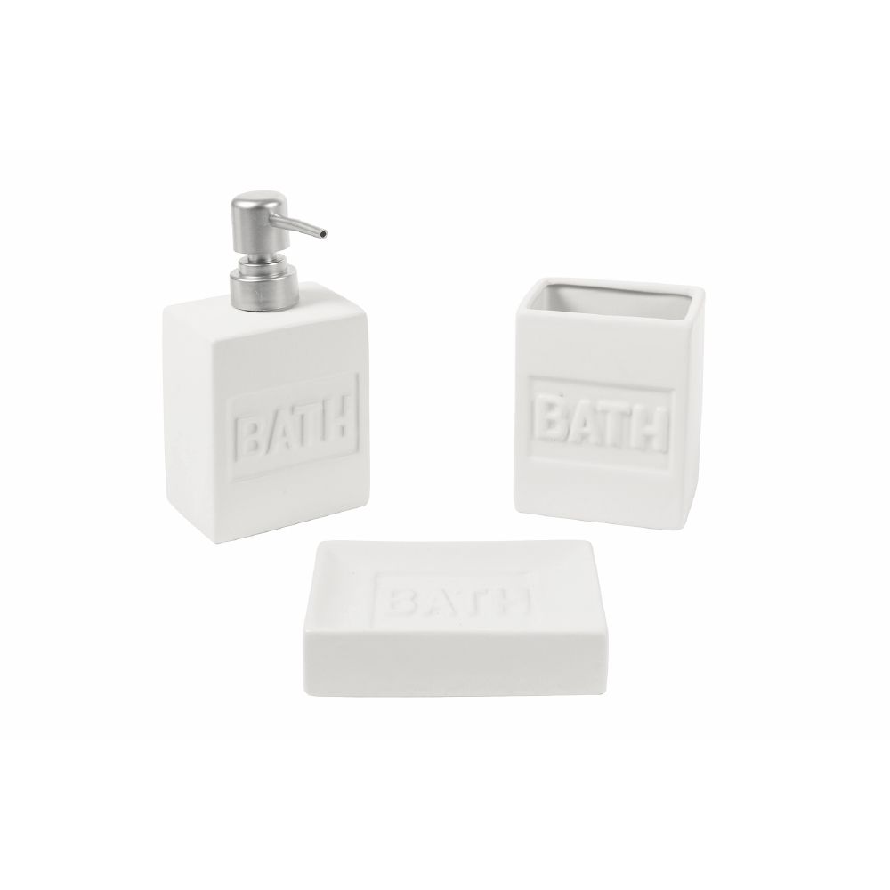 Set bagno 3 pezzi bianco