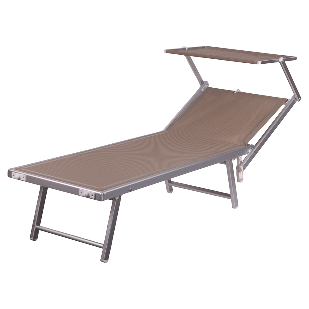 Lettino mare con parasole, richiudibile, sabbia, Riccione Esté