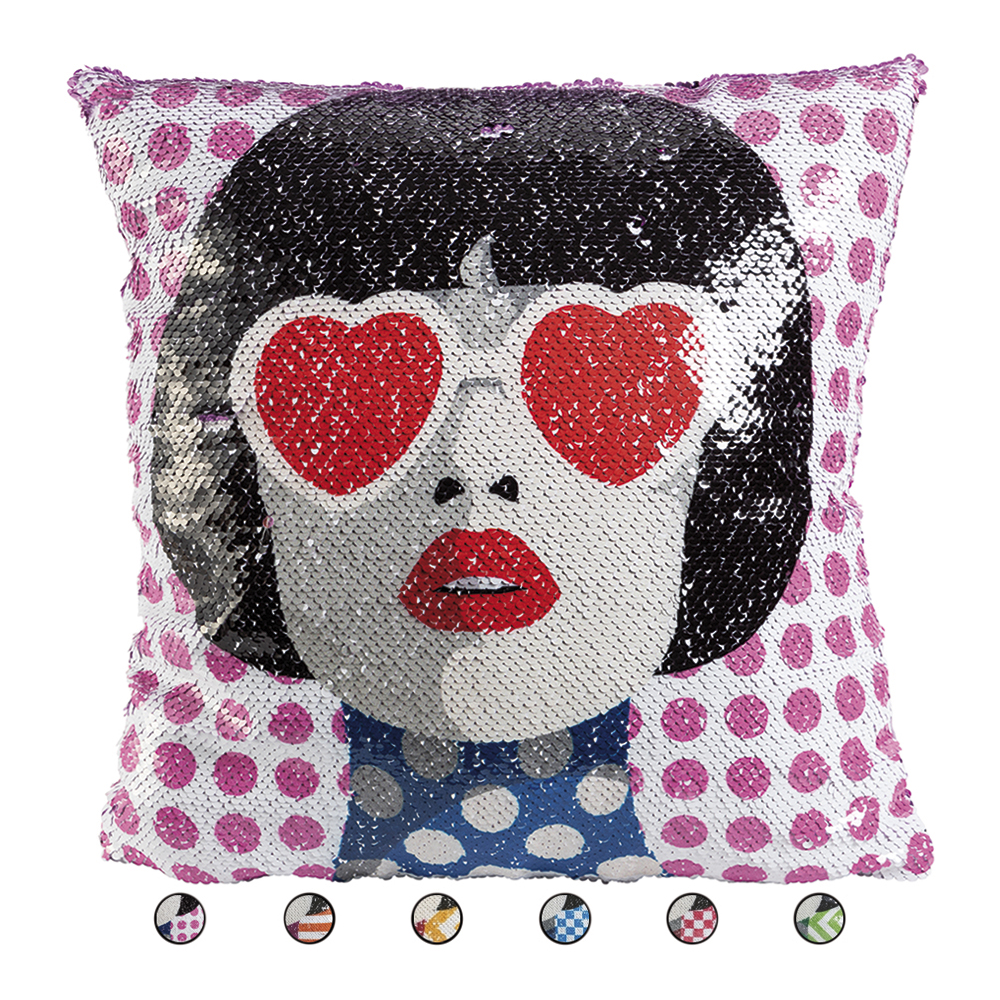 Cuscino arredo 40x40 cm con paillettes, Valentina