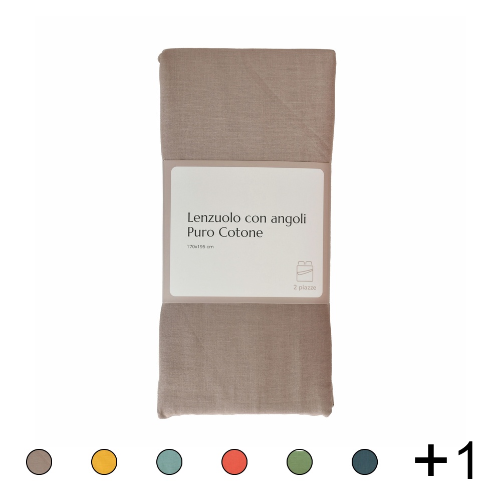 Lenzuolo sotto matrimoniale con angoli elasticizzati in cotone, I love