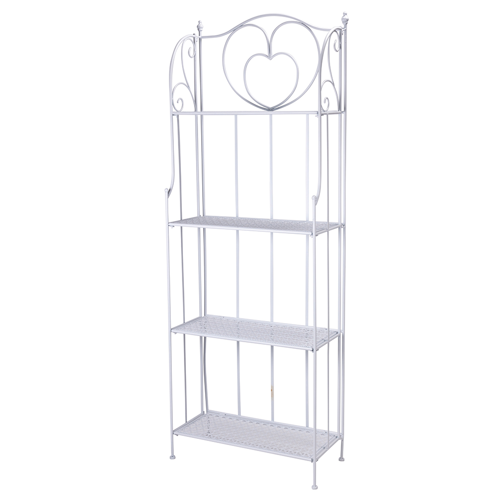 Scaffale 4 ripiani richiudibile in ferro, bianco, Esté
