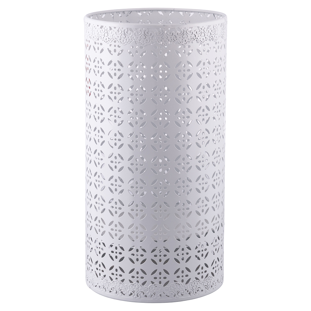 Portaombrelli in ferro battuto, bianco lucido, Sibilla