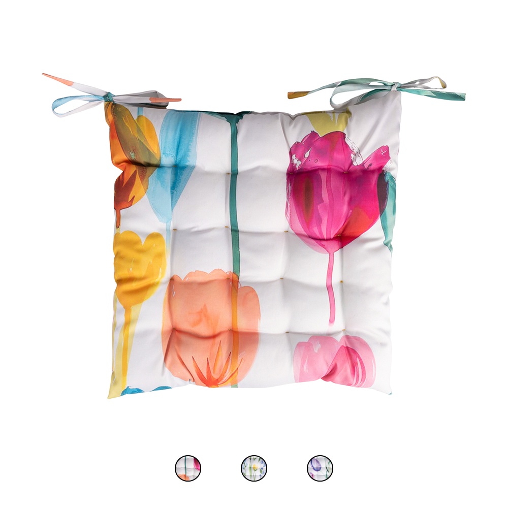 Cuscino sedia con laccetti 40x40 cm, Tulip Sibilla