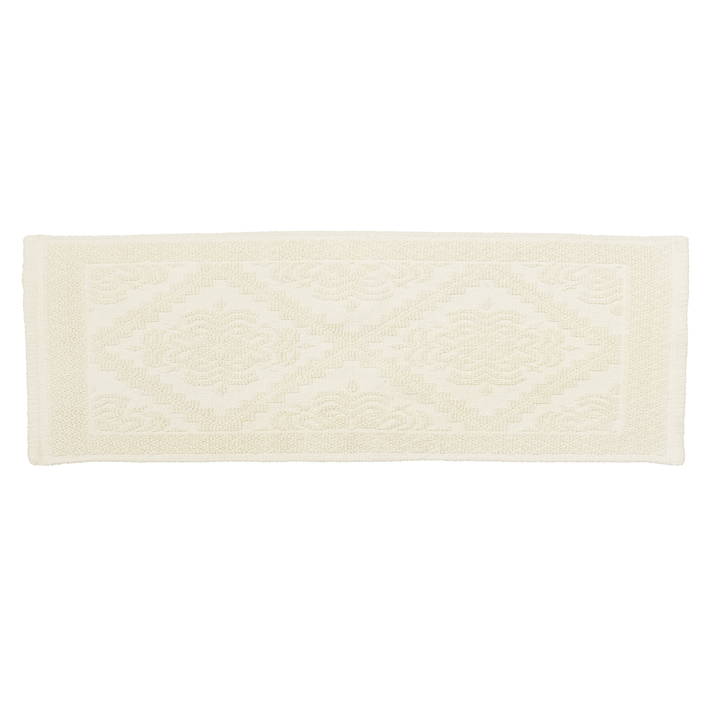 Tappeto bagno avorio 60x180 cm in 100% cotone, Sibilla