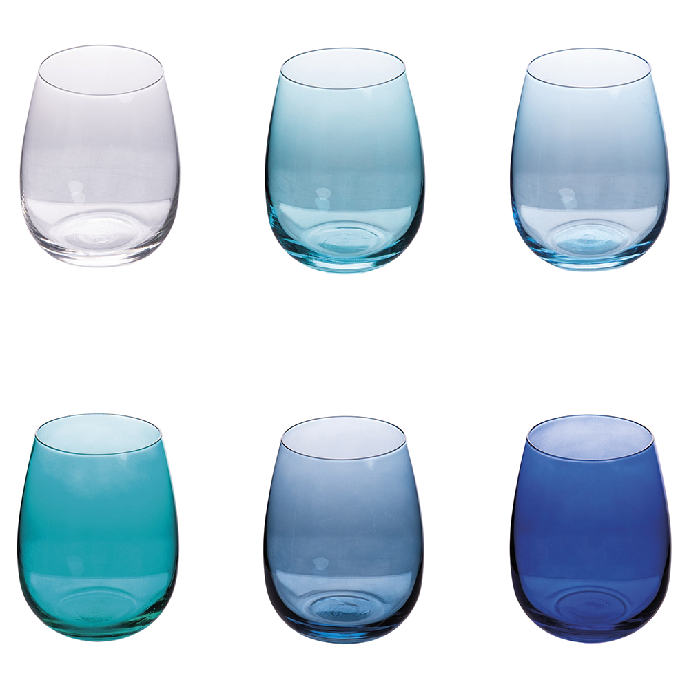Set 6 bicchieri acqua 500 ml in vetro, Happy Hour Ocean