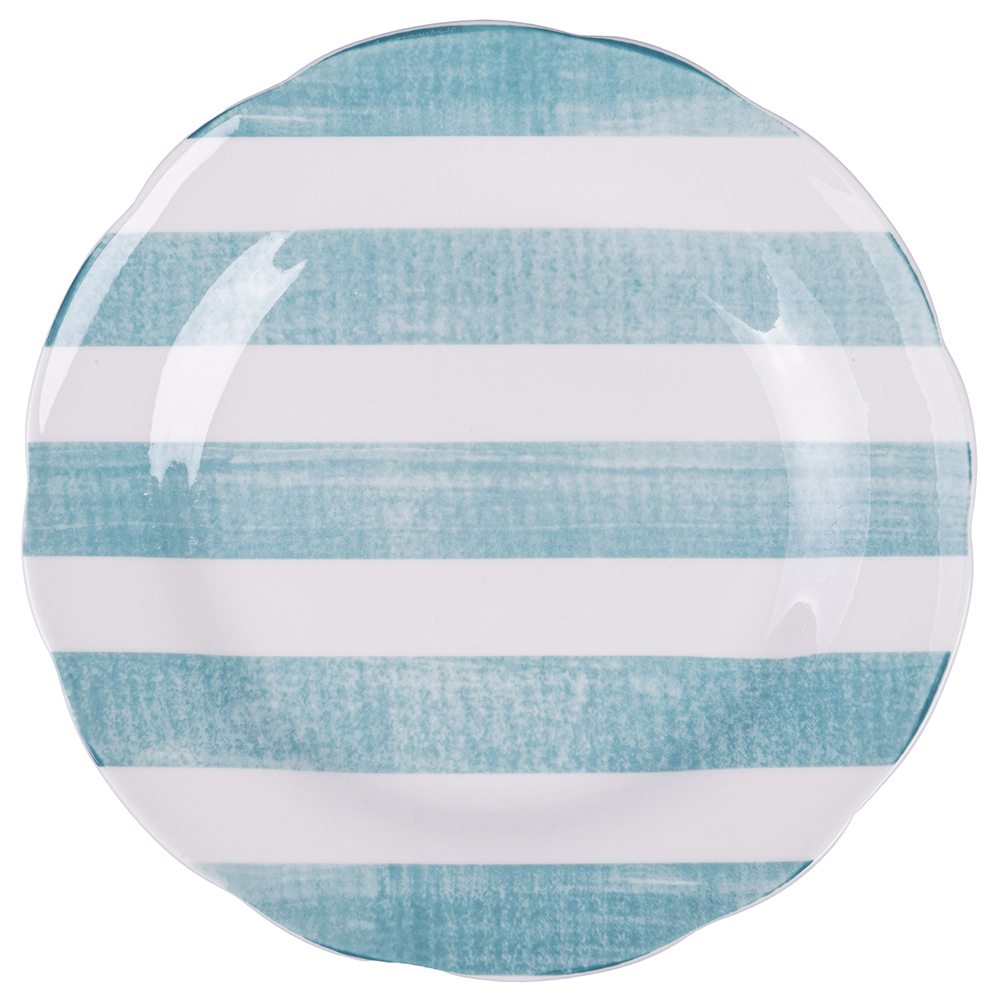 Piatto frutta in porcellana, turchese, Versilia