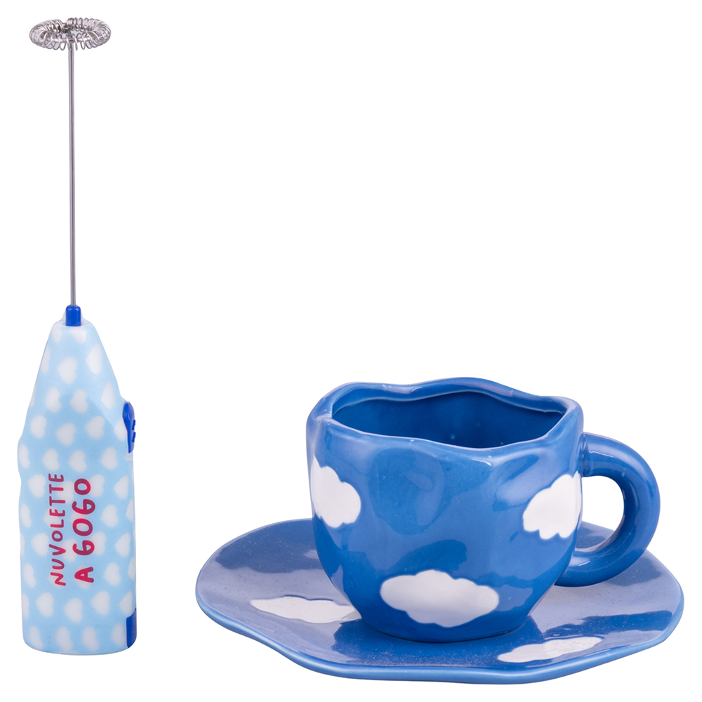 Set colazione, montalatte e mug con piattino, More Amor Nuvole