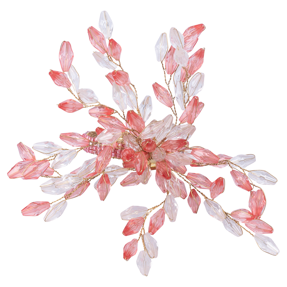 Anello porta tovagliolo, design fiore, colore rosa e silver