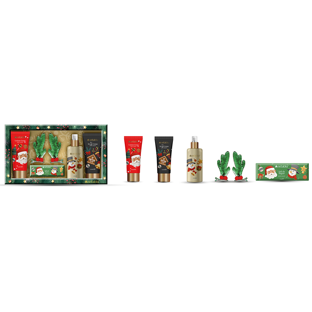 Set regalo Natale da bagno 5 pezzi, Setablu