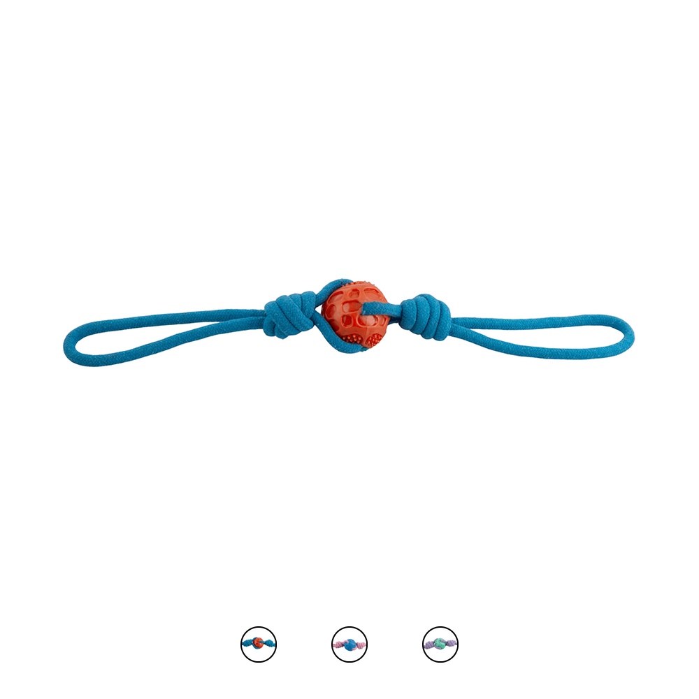 Corda da gioco per cani con pallina in gomma, Duppidù