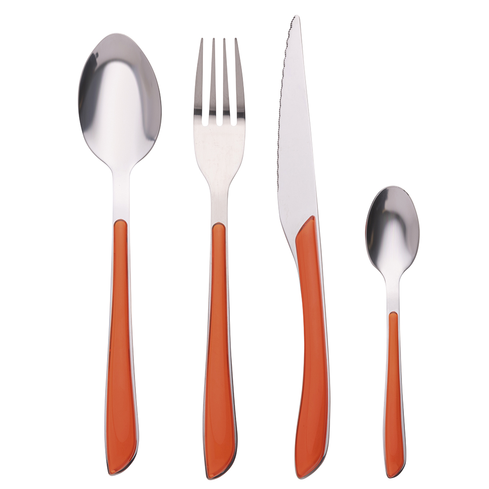 Set 24 posate in acciaio inox, Louvre Arancio